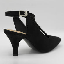 Load image into Gallery viewer, Strappy Black Suede Pumps
